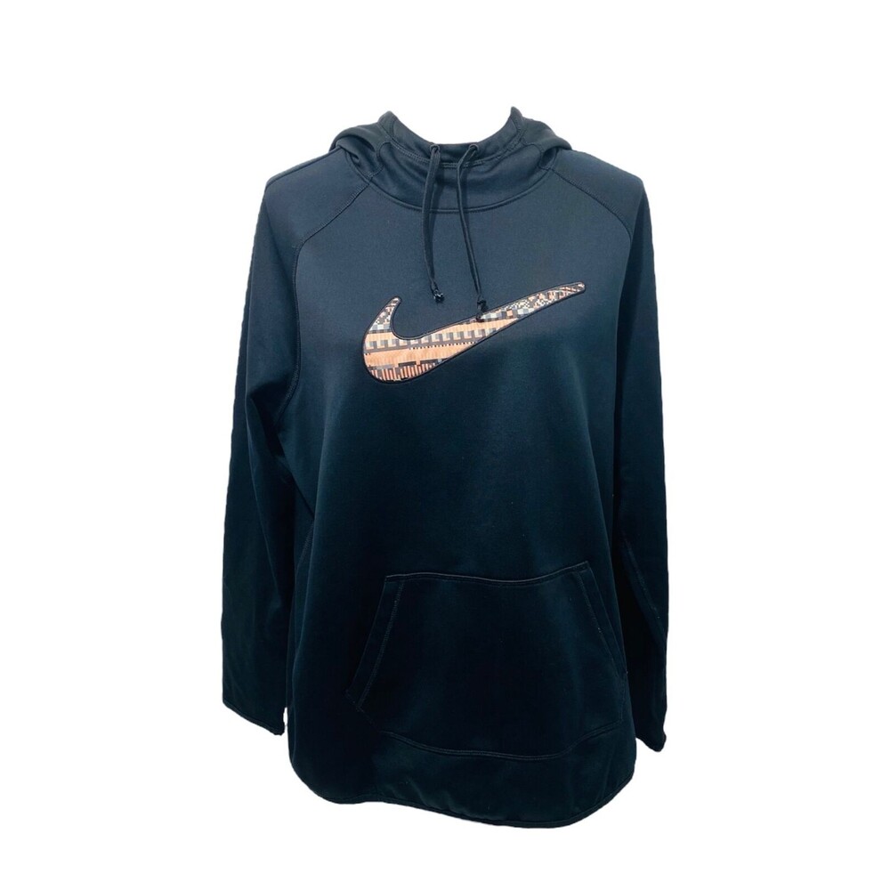 Nike Woman’s Hoodie Black Therma-Fit Mock Neck Long Sleeve Athletic Size XL